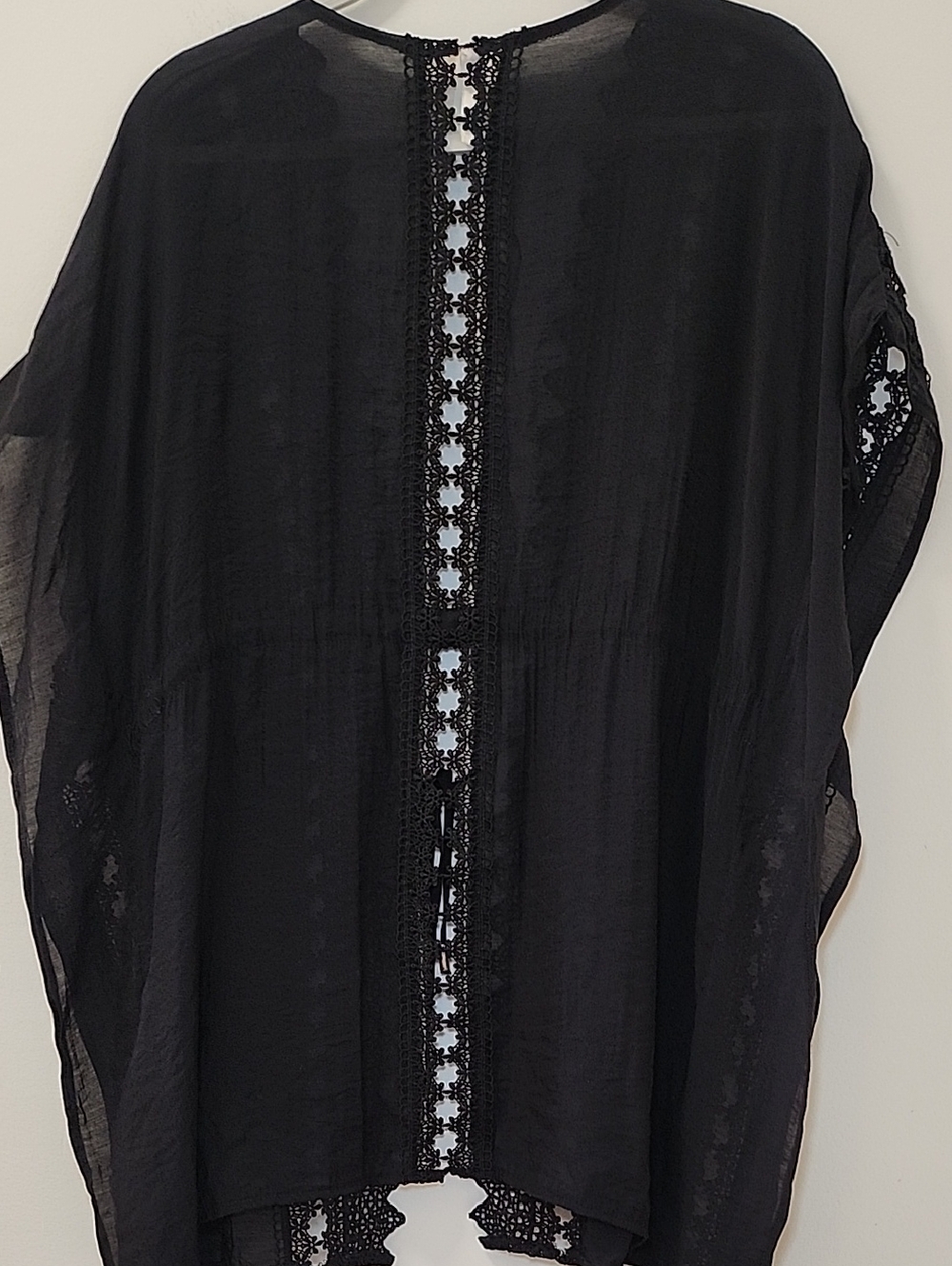 ELAN Vivi crochet Cover Up tie front boho slouchy women’s Lace Sz Small/ Meduim - Picture 15 of 16